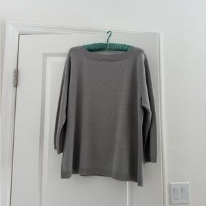 Sag Harbor shimmery Gray Crew Neck Sweater